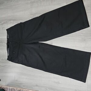 American Eagle Outfitters Black Wide-Leg Khakis